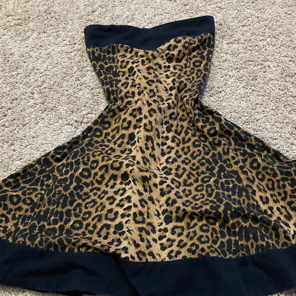Royal bones Leopard Print Strapless Dress